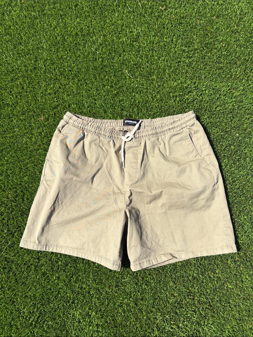 RSQ Lightweight Drawstring Shorts in Khaki Beige